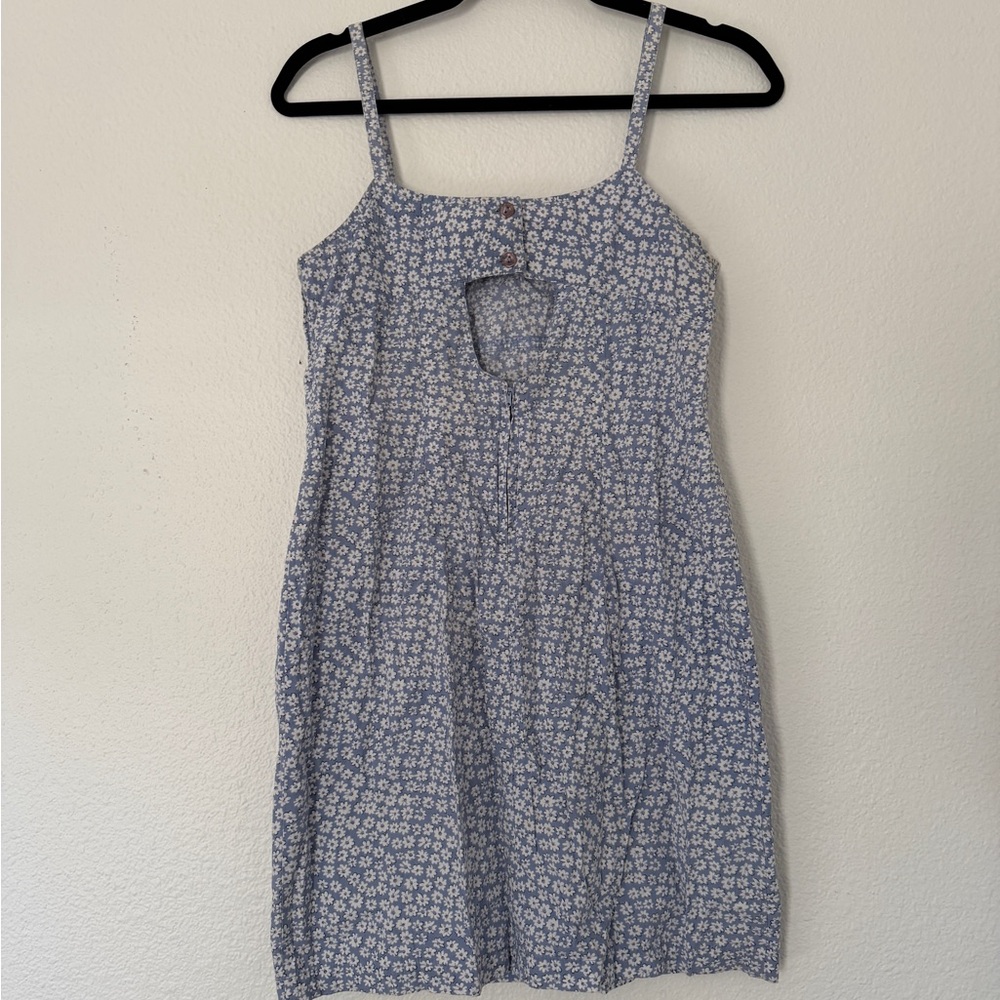 Vintage Baby Pastel Blue Floral Mini Spaghetti-Strap Sundress Access - Picture 5 of 5